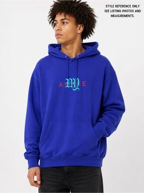 Awake NY Purple Embroidered Logo Pullover Hoodie Men’s L